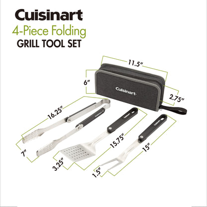 Charcoal Cuisinart Outdoors® 4-Piece Folding Grill Tool Set