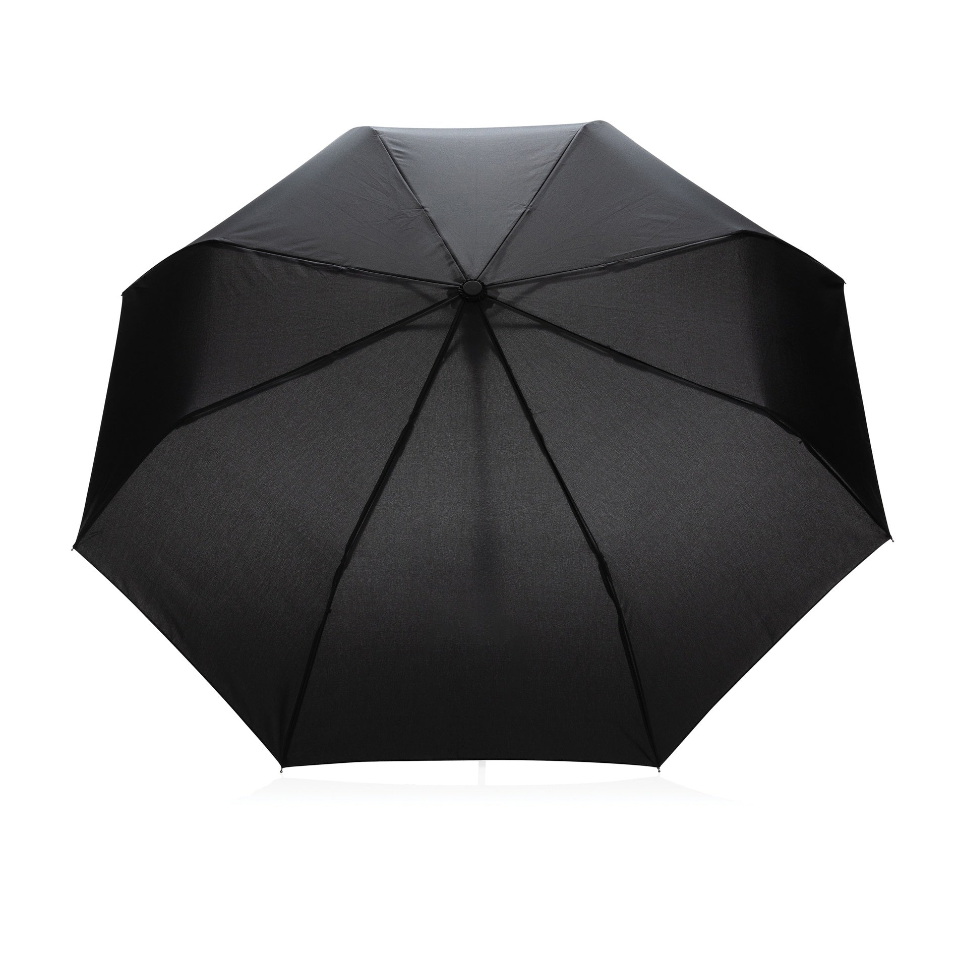 Black 21" Impact AWARE™ RPET 190T Mini Auto Open Umbrella