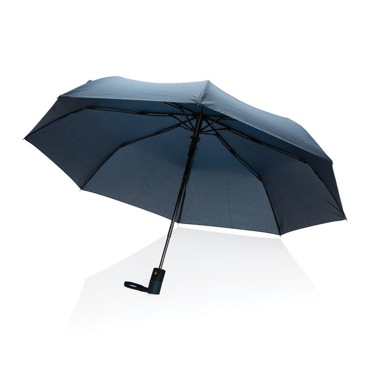 Navy 21" Impact AWARE™ RPET 190T Mini Auto Open Umbrella