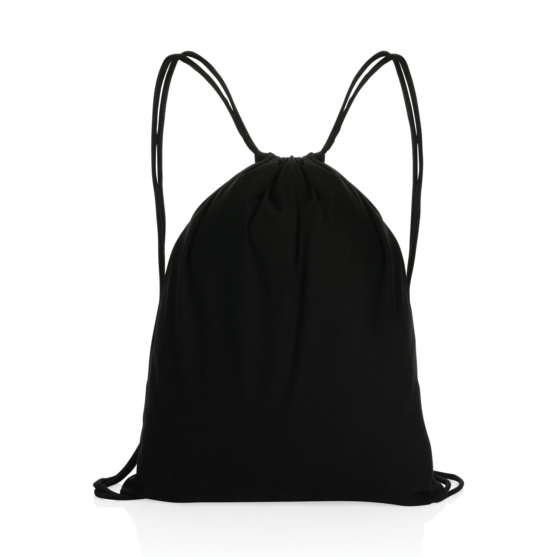 Black Impact AWARE™ Recycled Cotton Drawstring Backpack 145g
