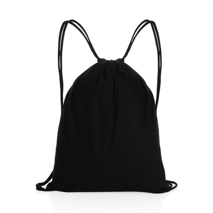 Black Impact AWARE™ Recycled Cotton Drawstring Backpack 145g
