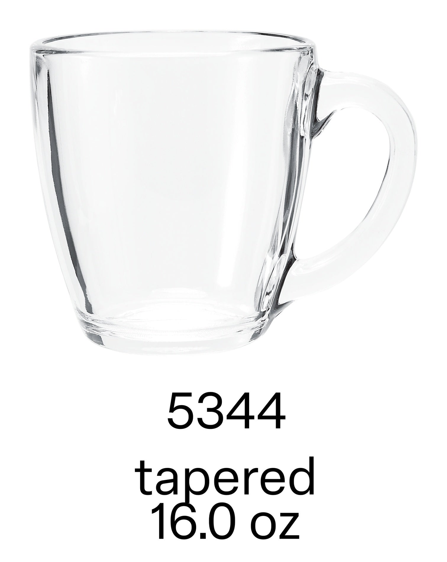clear 16 oz tapered mug