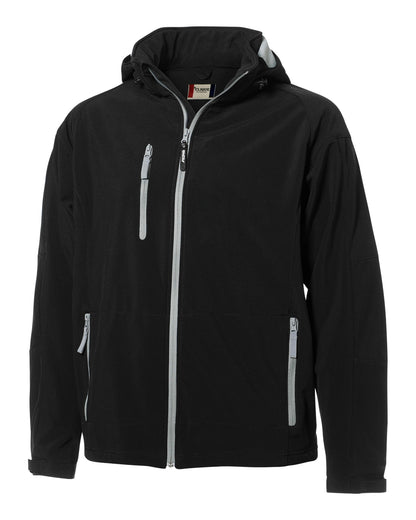 Clique Serac Stretch Softshell Hooded Full Zip Mens Jacket
