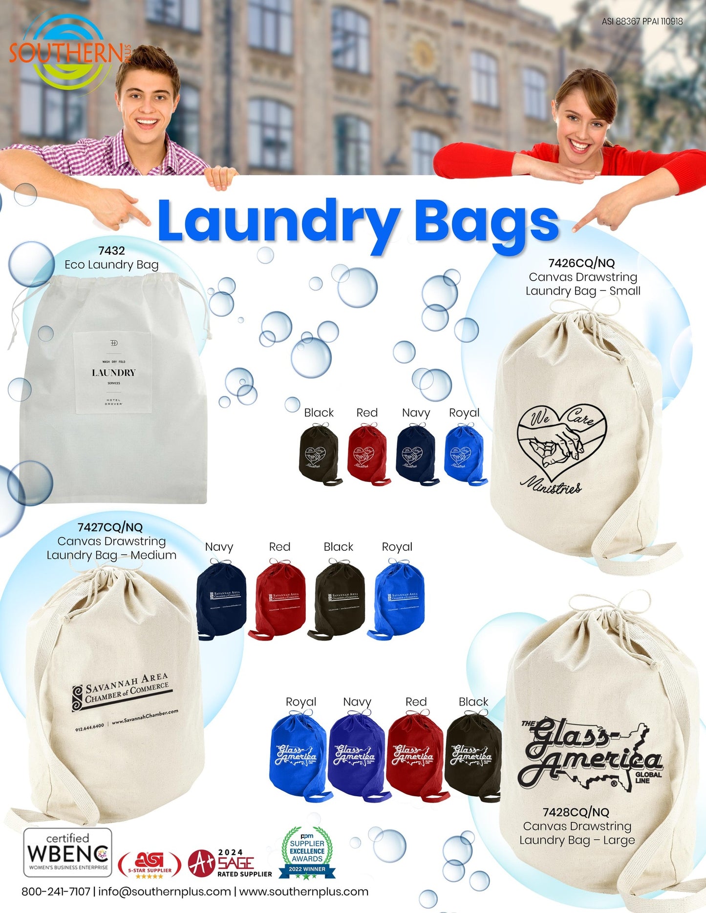 Canvas Drawstring Laundry Bag - Large Natural