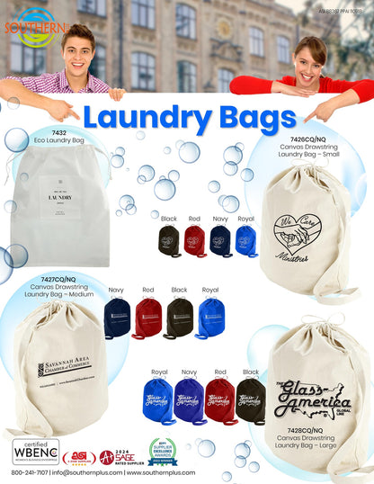 Canvas Drawstring Laundry Bag - Large Natural