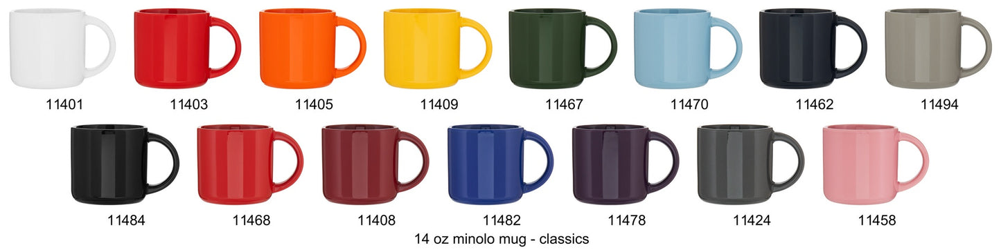 white 14 oz minolo mug - classics