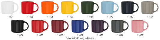 white 14 oz minolo mug - classics
