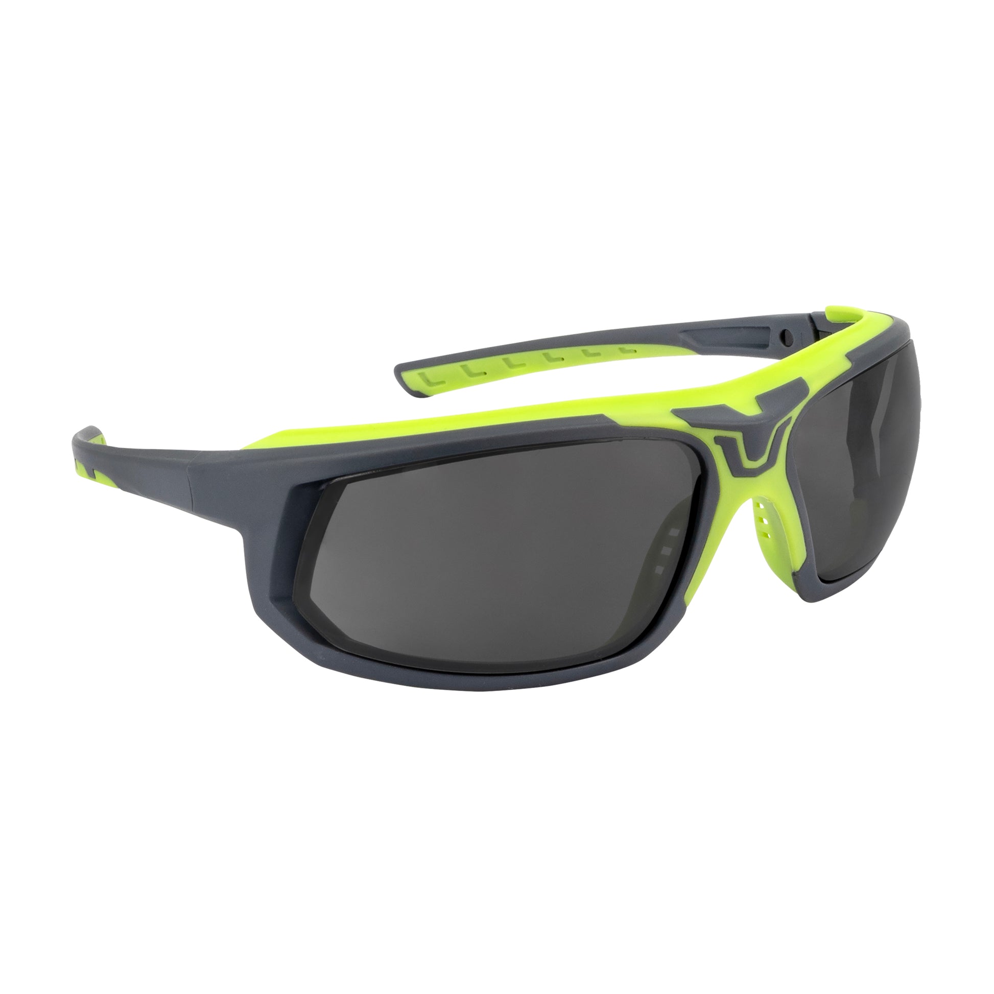 GLYF™ Safety Eyewear with Comfort Soft-Touch Liner - Hi-Vis/Gray Frame, Smoke Lens