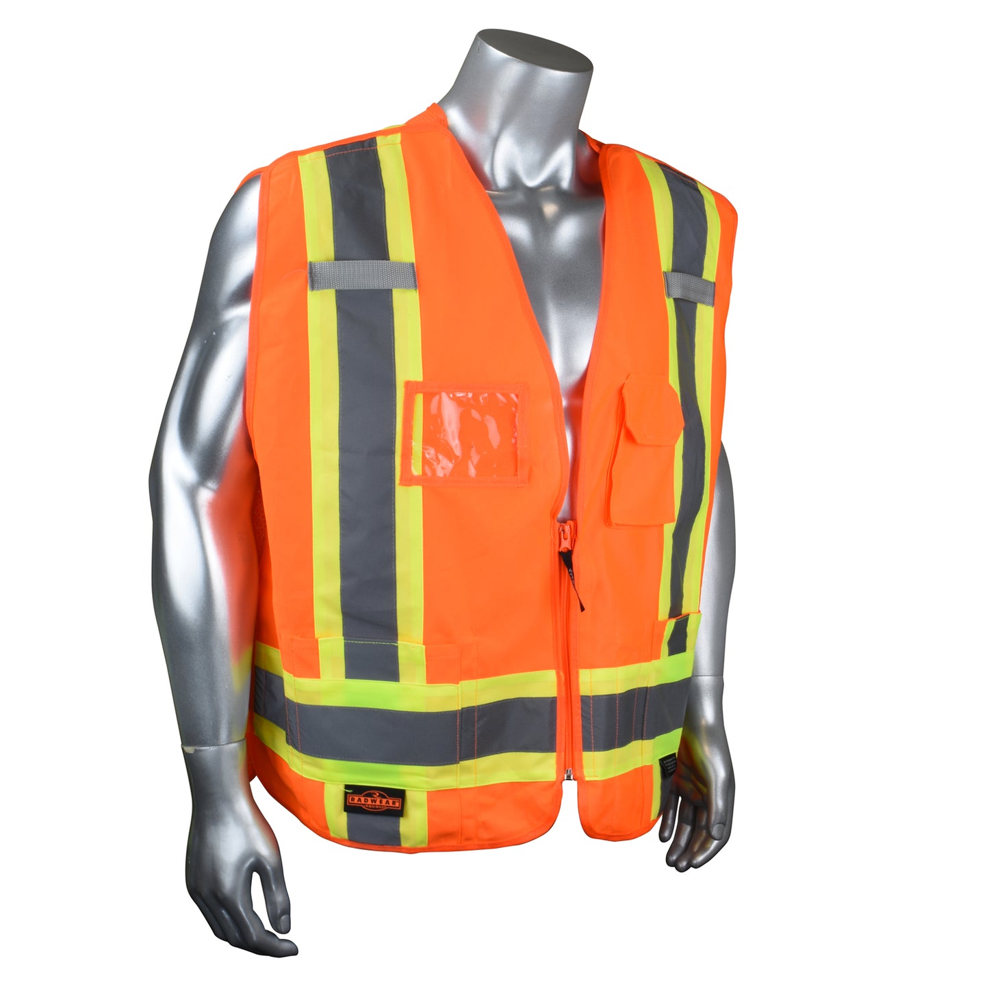 SV020X-2 Heavy Duty 7-Pocket Tear Away Cruiser Vest X-Back - Hi Vis Green - Size 2X