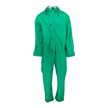 I96ACA Economy Chem Shield Coverall with Hood - Green - Size L