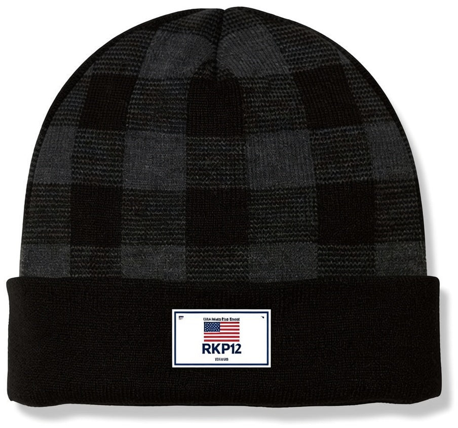 USA-Made Plaid Beanie - RKP12