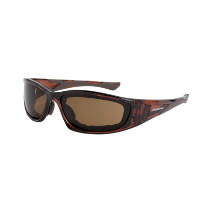 MP7 Foam Lined Safety Eyewear - Crystal Brown Frame - HD Brown Anti-Fog Lens