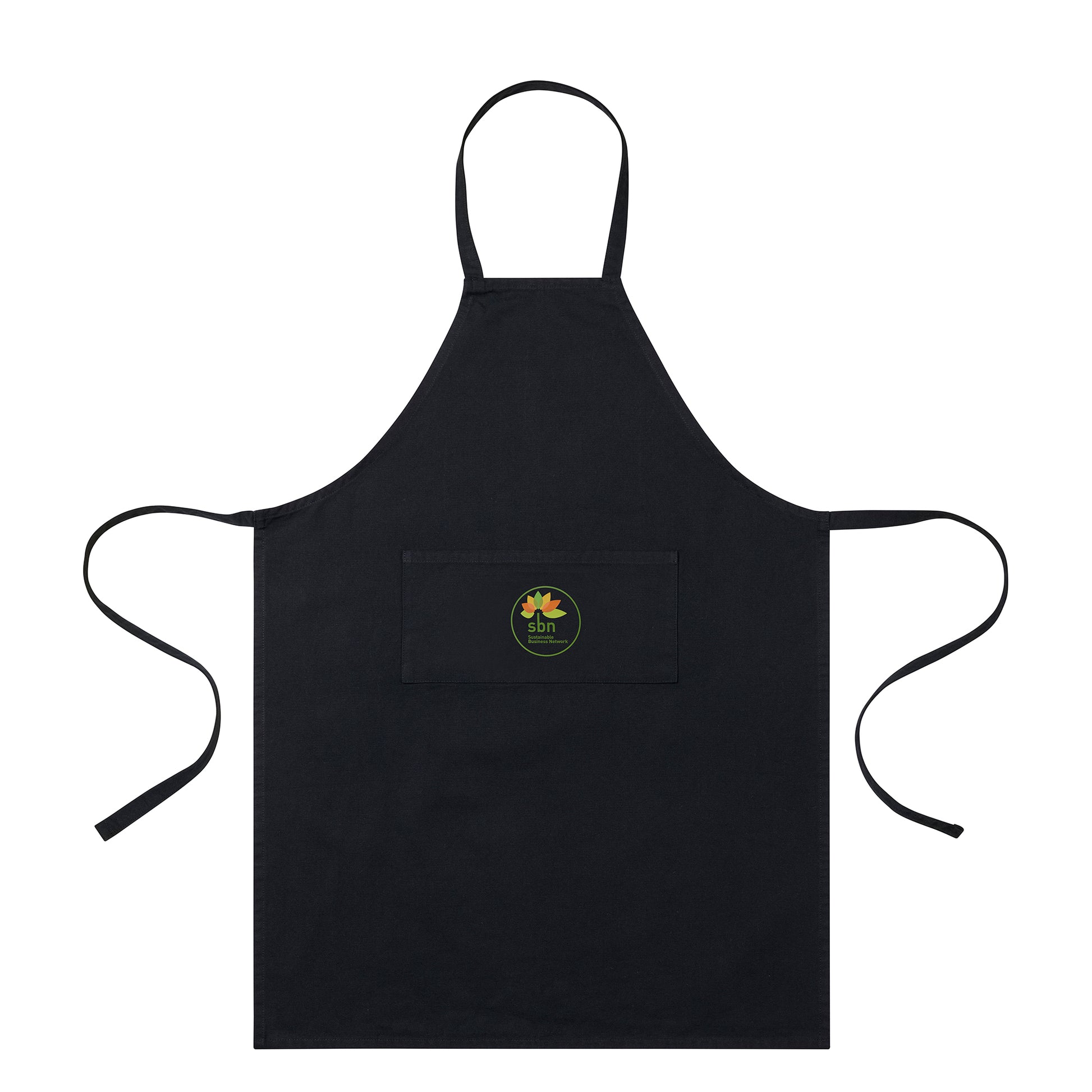 Black AWARE™ Recycled Cotton Bib Front Apron With Pocket