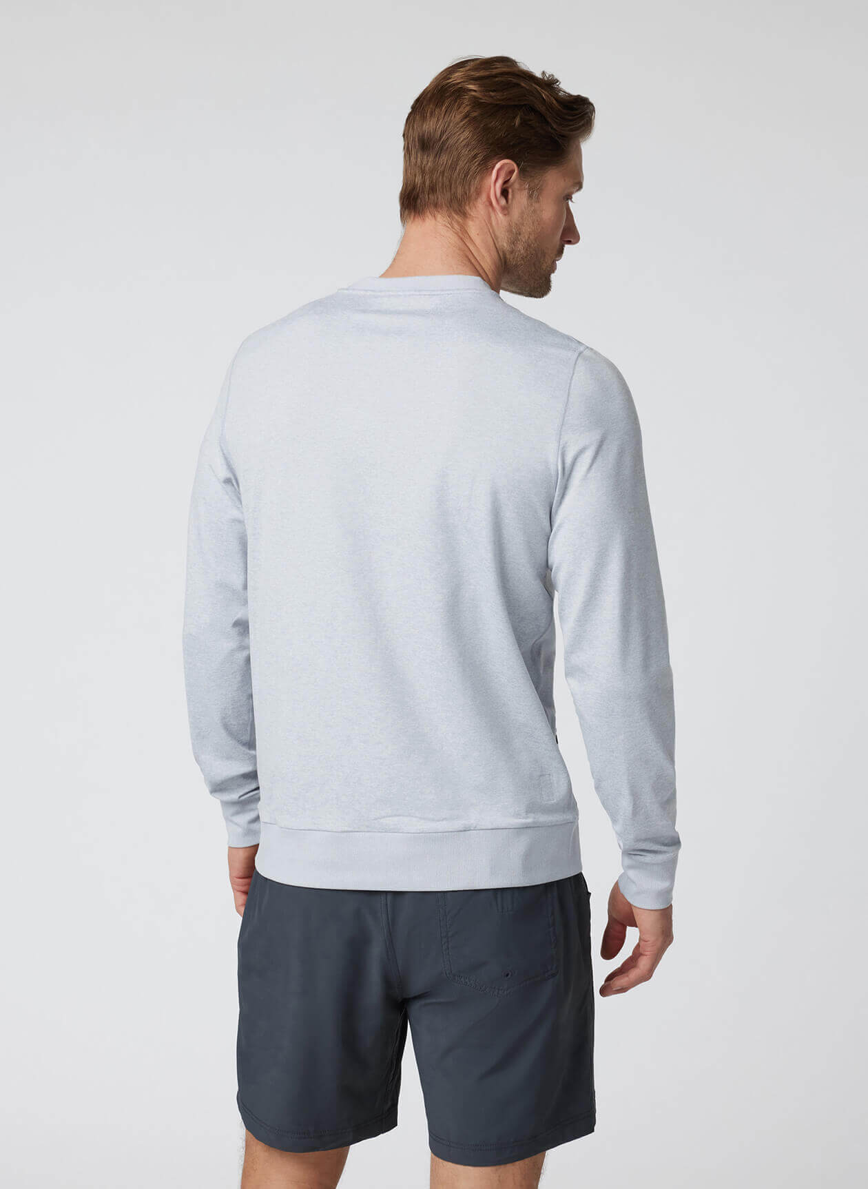 Vuori Men's Ponto Performance Crew - Platinum Heather - LG