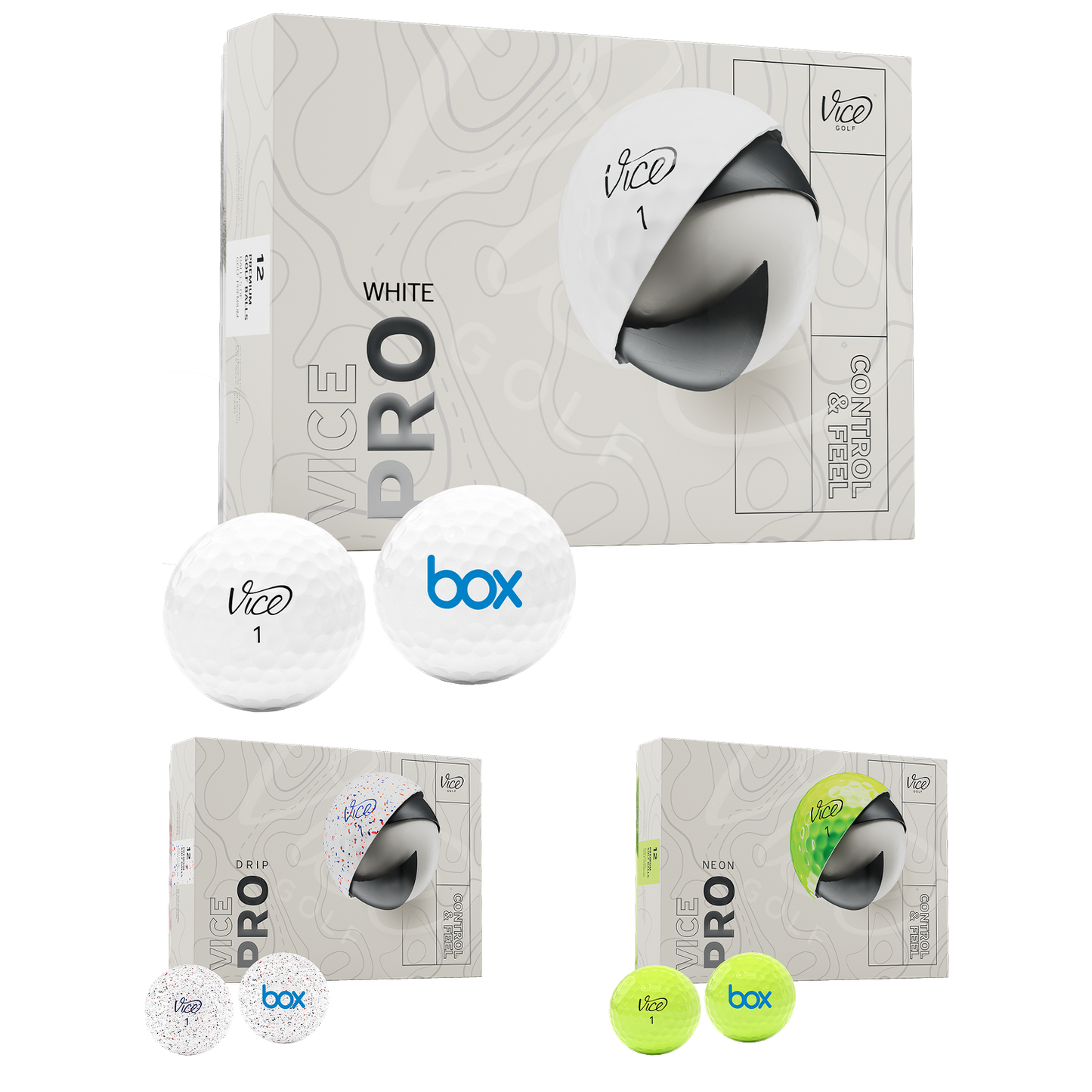 Drip Red Blue Vice Pro Golf Ball