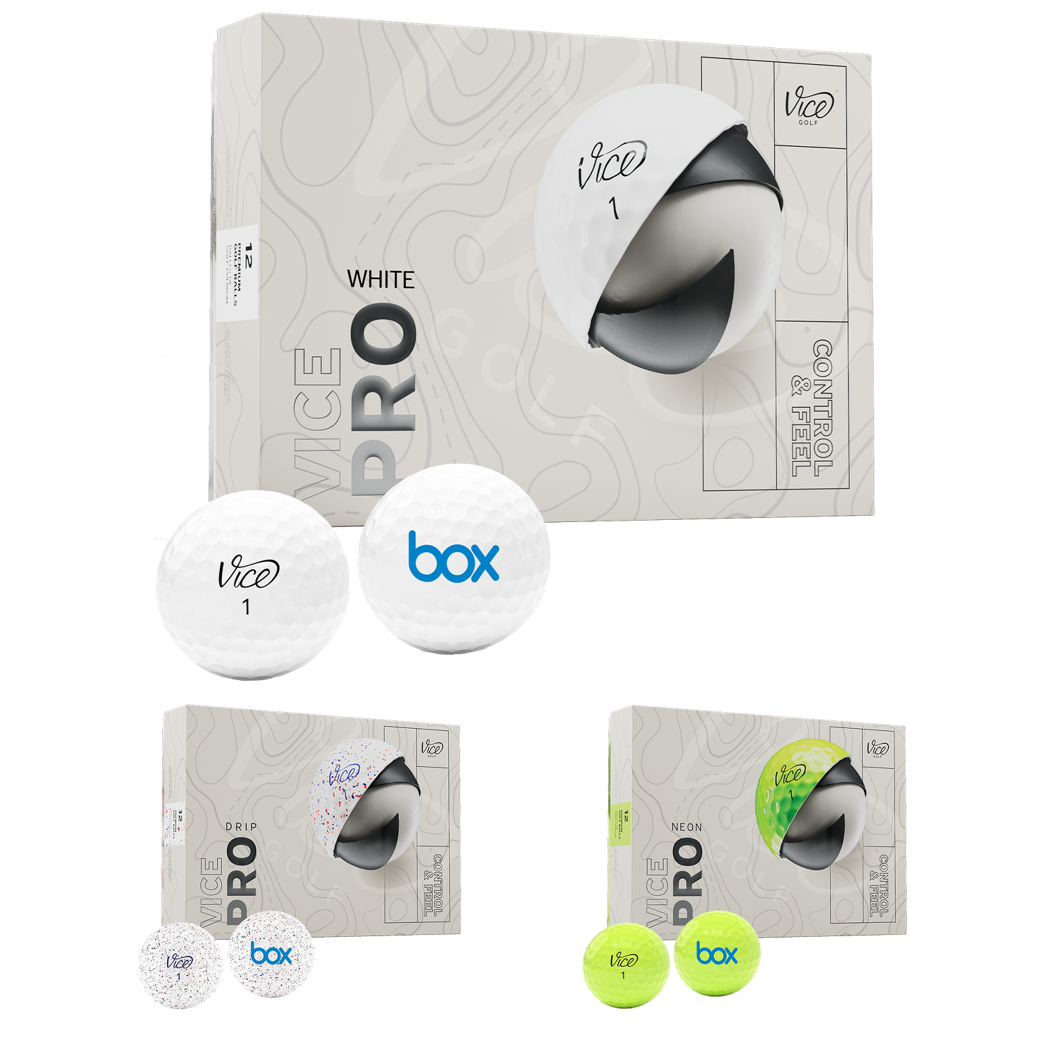 Drip Red Blue Vice Pro Golf Ball