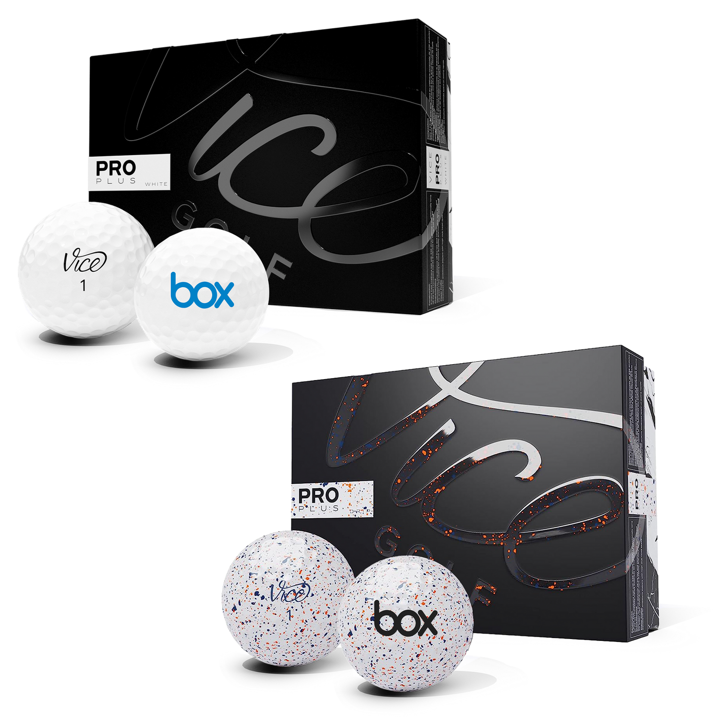 Navy Orange Vice Pro Plus Golf Ball
