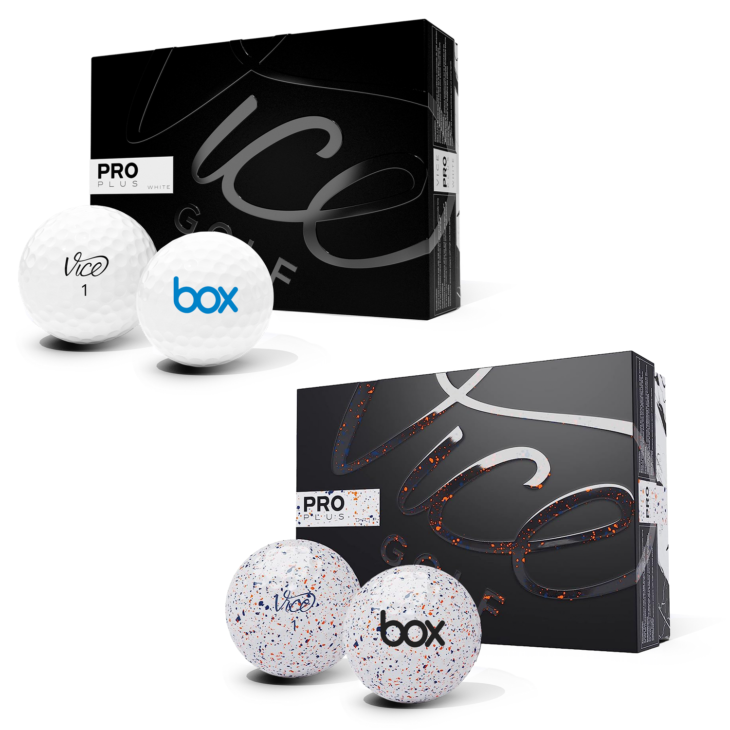 Navy Orange Vice Pro Plus Golf Ball