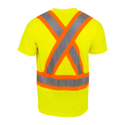 ST11X Class 2 Short Sleeve Safety T-Shirt X-Back - Hi Vis Green - Size 2X