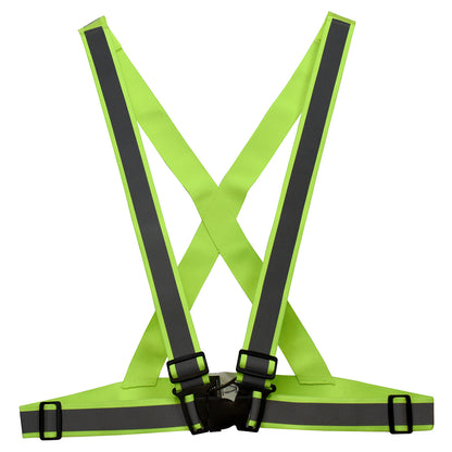 SA0201X High Visibility Breakaway X-Back Safety Harness -Green - Universal