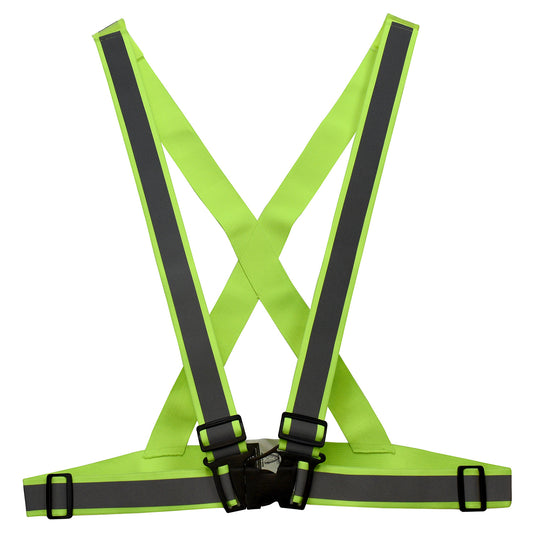 SA0201X High Visibility Breakaway X-Back Safety Harness -Green - Universal