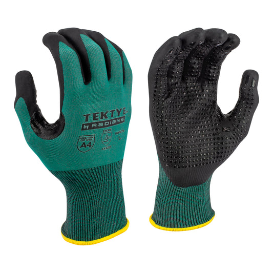 RWG738 TEKTYE® A4 Dark Green Nitrile Dip Cut Protective Work Glove - Size 2X