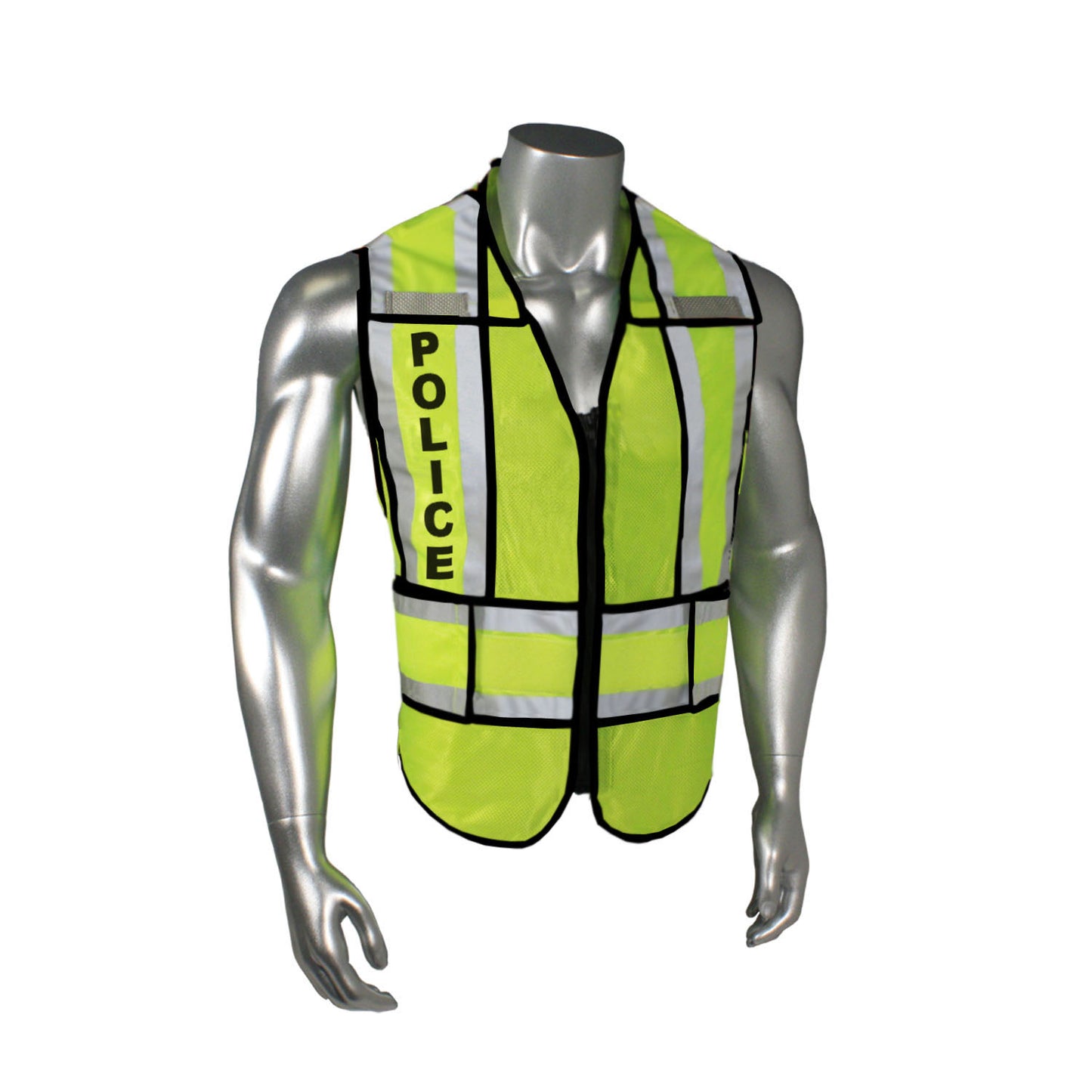 LHV-207-SPT Class 2 Breakaway Vest - Police - Black Trim - Green - Size M-XL