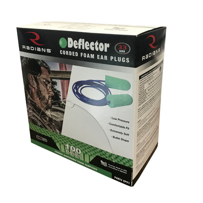 Deflector® 33 Disposable Foam Corded Earplugs
