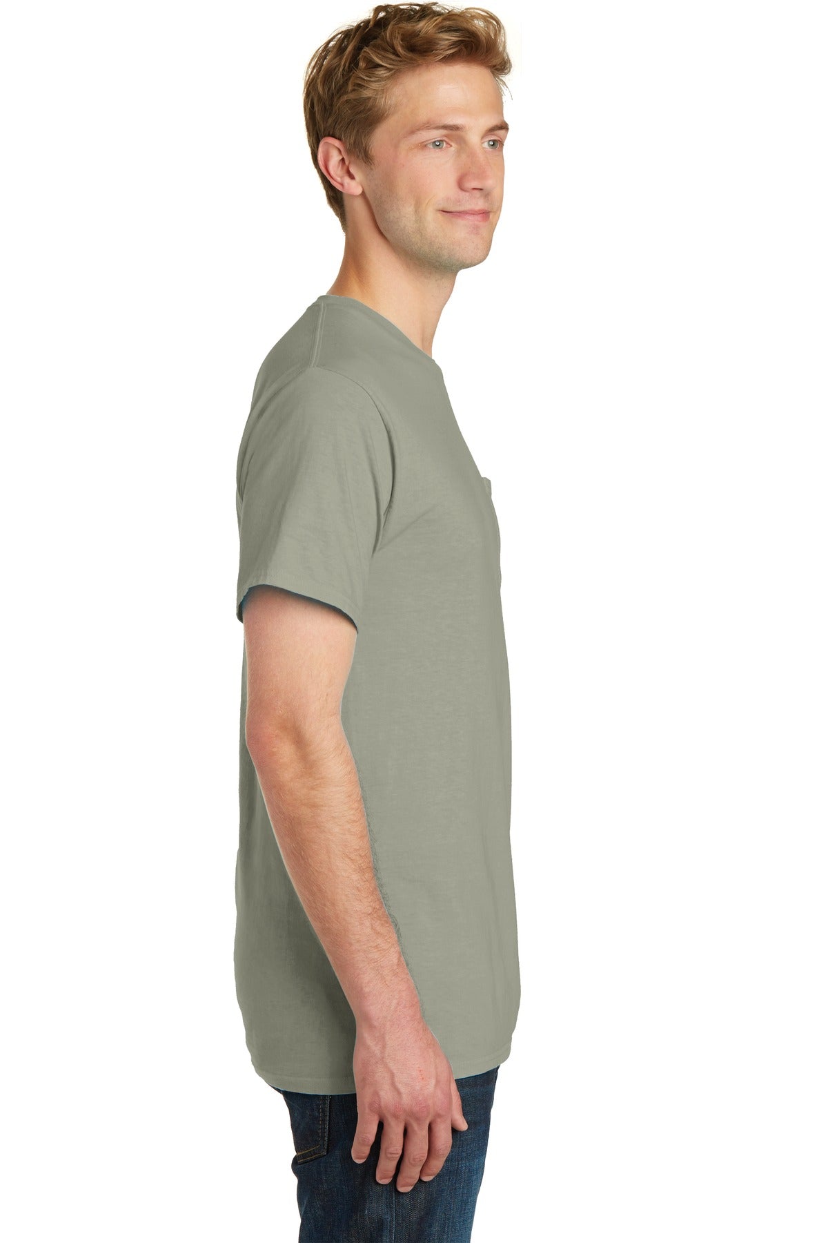 Walnut Port & Company Beach Wash Garment-Dyed Pocket Tee. PC099P