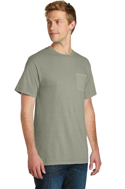Walnut Port & Company Beach Wash Garment-Dyed Pocket Tee. PC099P