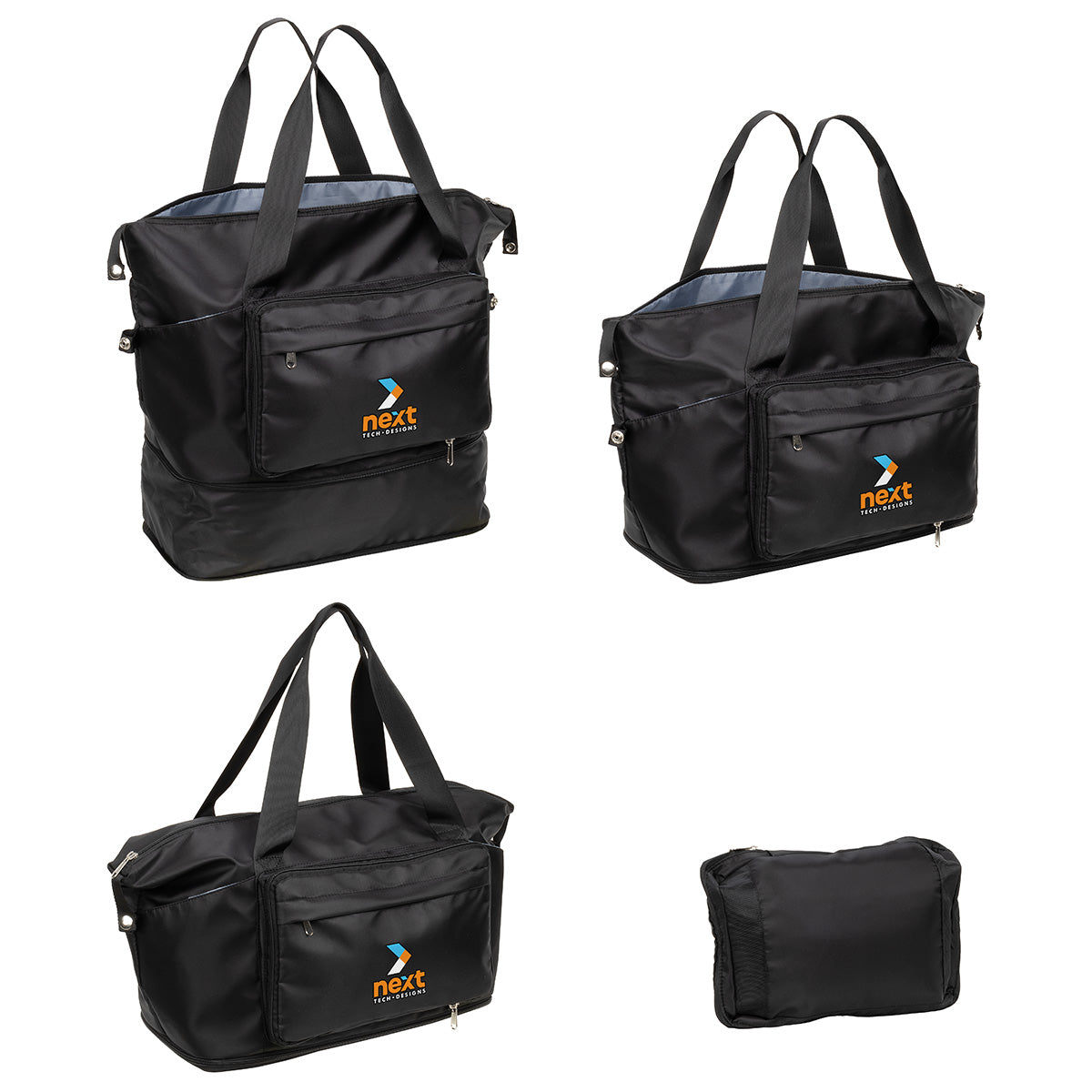 Black Caravan Expandable Polyester Travel Tote