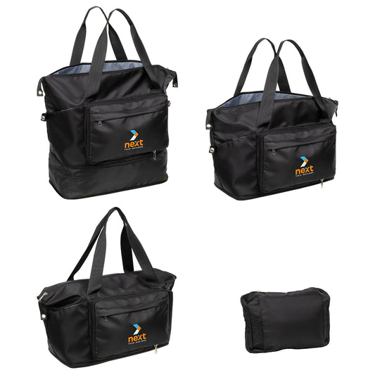 Black Caravan Expandable Polyester Travel Tote