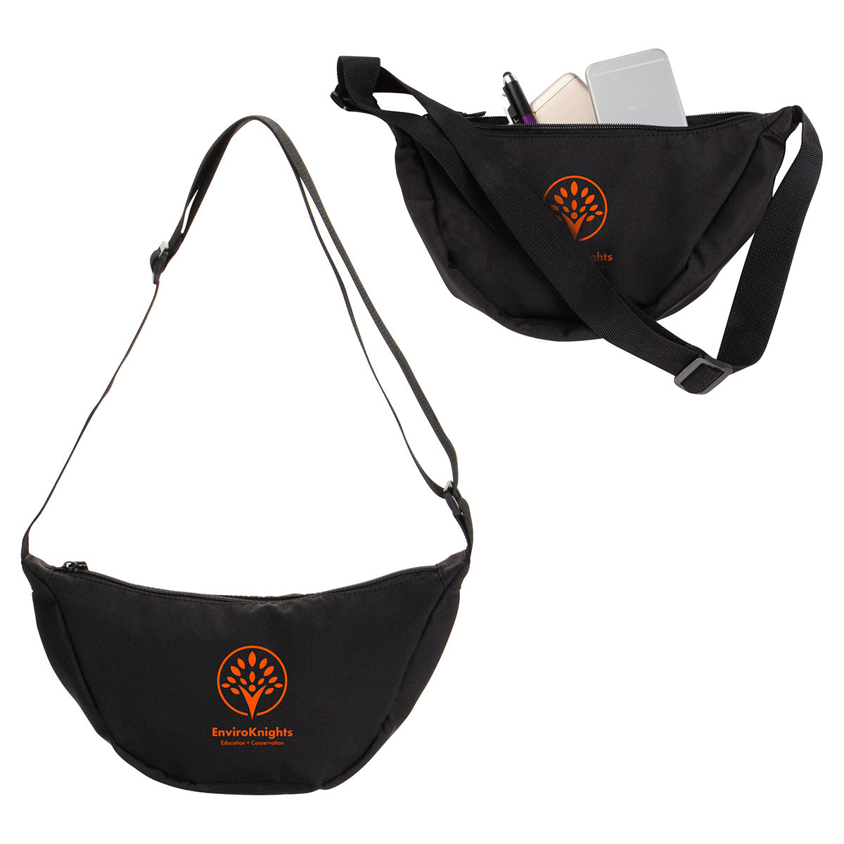 Black Lune Microfiber Waist Bag