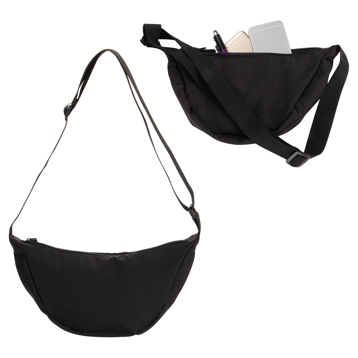 Black Lune Microfiber Waist Bag