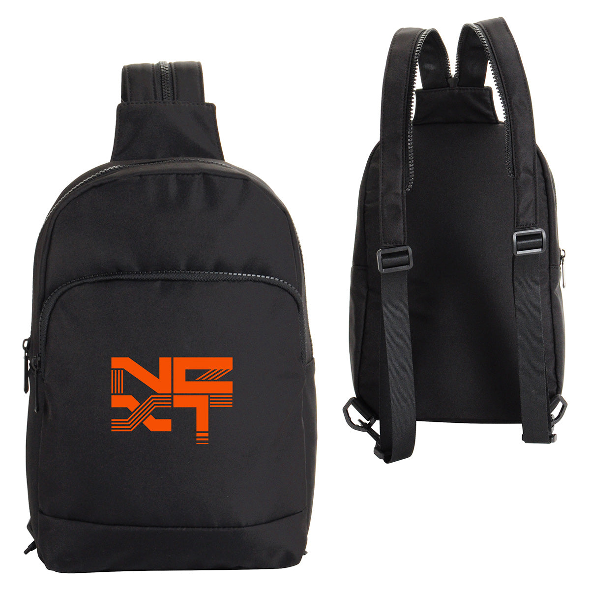Black Nexus Split-Strap Microfiber Sling Backpack