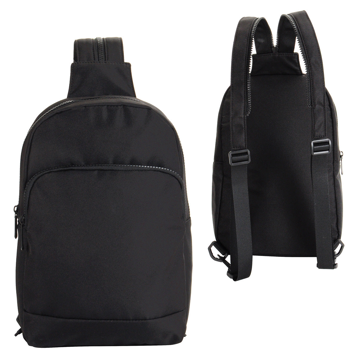 Black Nexus Split-Strap Microfiber Sling Backpack