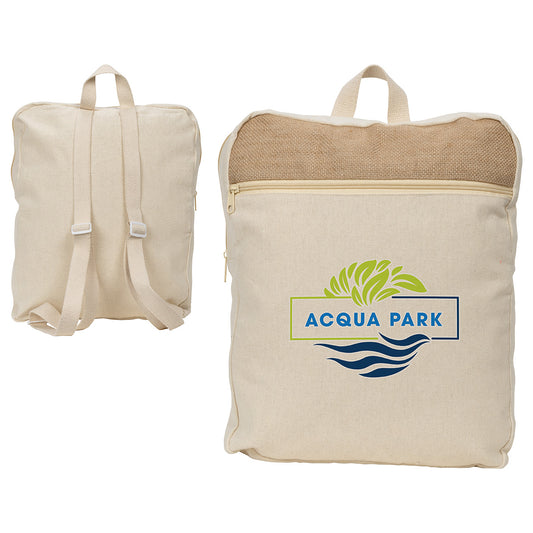 Natural Savanna Jute & Recycled Cotton Backpack