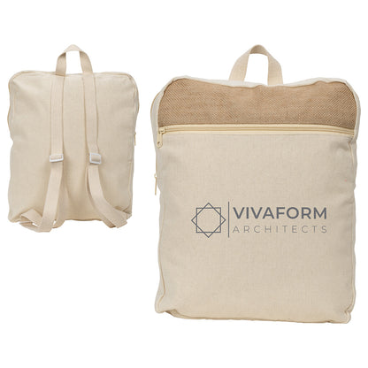 Natural Savanna Jute & Recycled Cotton Backpack