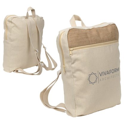 Natural Savanna Jute & Recycled Cotton Backpack