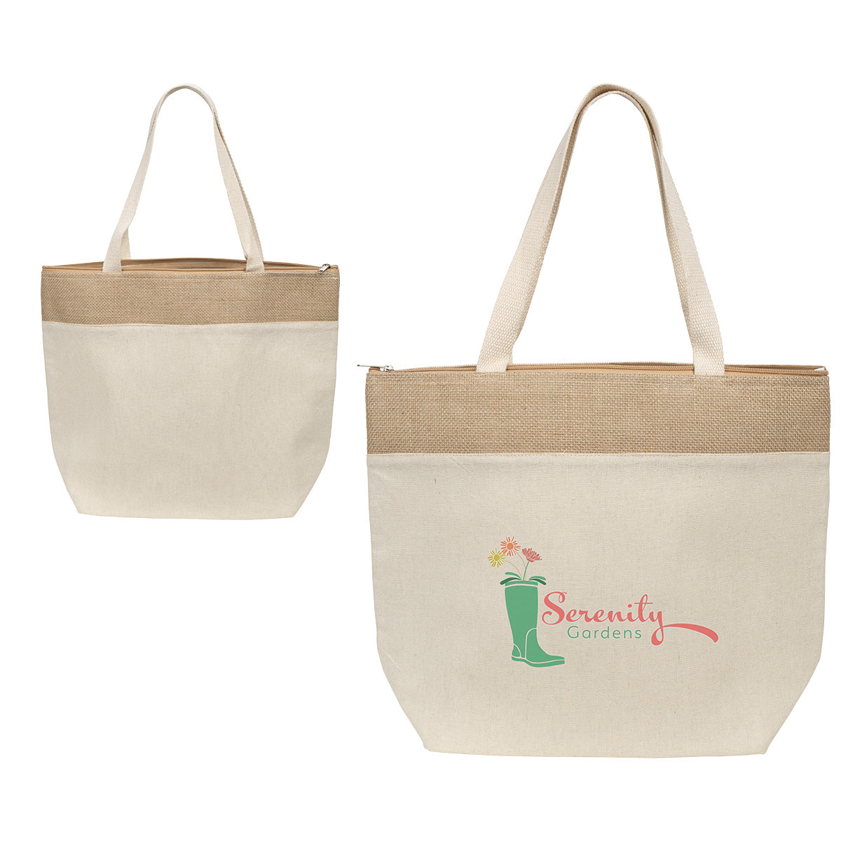 Natural Savanna Jute & Recycled Cotton Cooler Tote