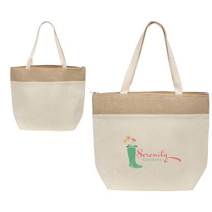 Natural Savanna Jute & Recycled Cotton Cooler Tote