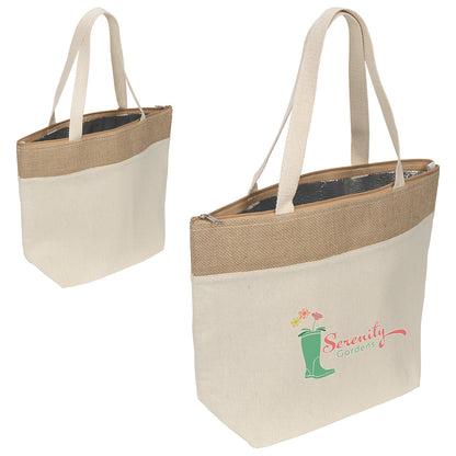 Natural Savanna Jute & Recycled Cotton Cooler Tote