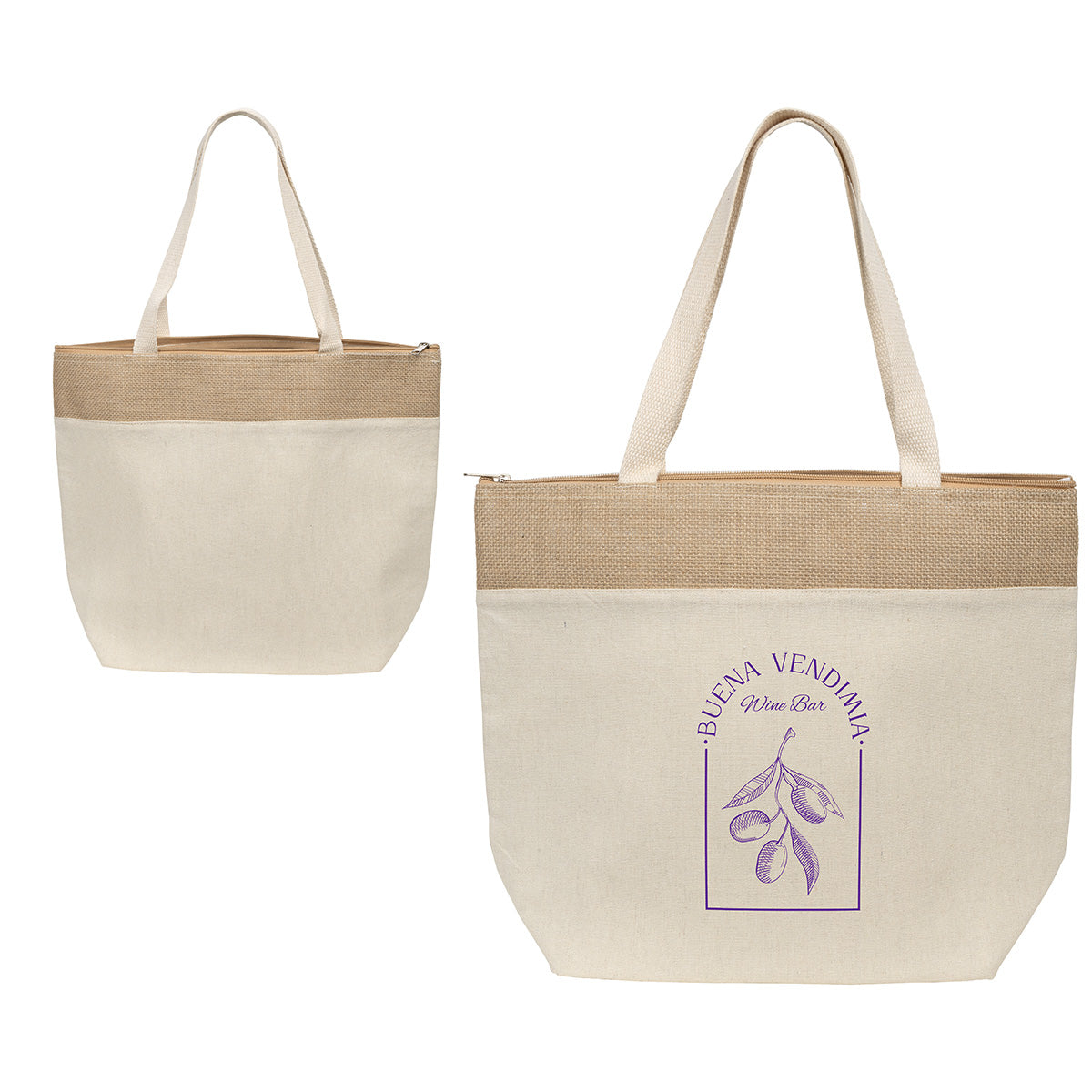 Natural Savanna Jute & Recycled Cotton Cooler Tote