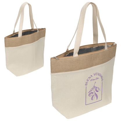 Natural Savanna Jute & Recycled Cotton Cooler Tote