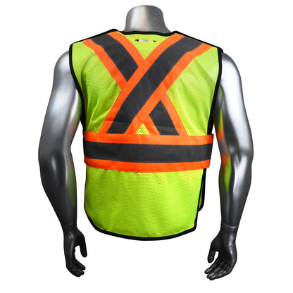 SV010X-1 Economy Break Away Vest X-Back - Hi Vis Green - Size M/2X