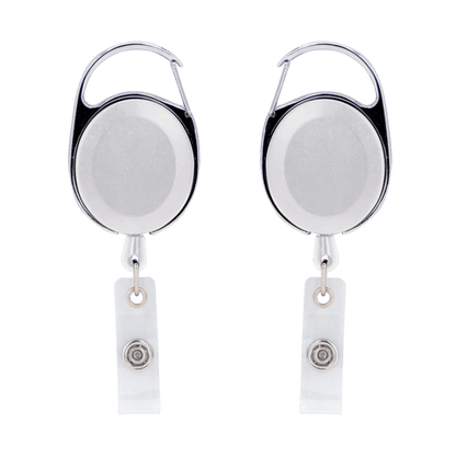 Oval Metal Retractable Badge Reel with Carabiner