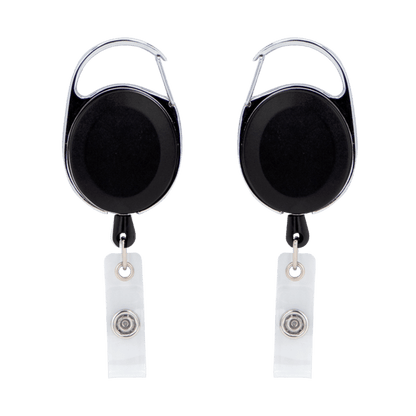 Oval Metal Retractable Badge Reel with Carabiner