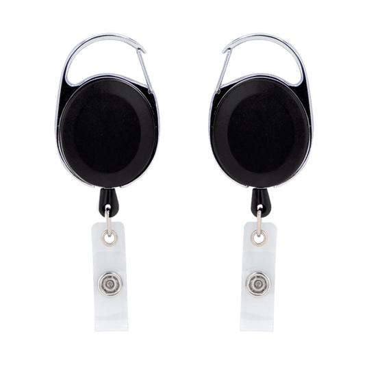 Oval Metal Retractable Badge Reel with Carabiner