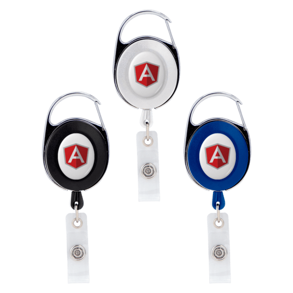 Oval Metal Retractable Badge Reel with Carabiner