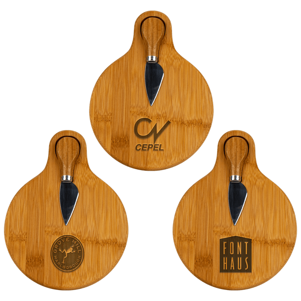 Small Bamboo Cutting Board with Cheese Knife
